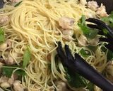 鳥軟骨と三つ葉のパスタ作り方7写真