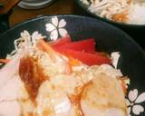 簡単ランチ 梅ダレ とりハム丼作り方3写真