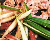 ＊食欲増進！茗荷とオクラの豚肉黒酢炒め＊作り方3写真