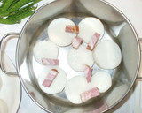 大根とベーコンの簡単煮物♪キヌサヤと作り方4写真