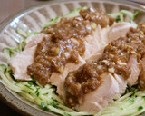 しっとりゆで鶏＊さっぱり梅ごまソースかけ作り方6写真