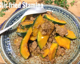 かぼちゃと挽肉のスタミナ炒め♡作り方6写真