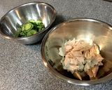 ささみときゅうりの梅ごま和え作り方1写真
