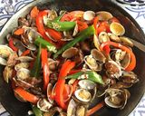 彩り野菜とあさりのワイン蒸し作り方7写真