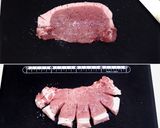 味付簡単⊂柔らか⊃トンテキでお好み焼き風作り方1写真
