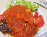 トマトソースのチーズINハンバーグ作り方10写真