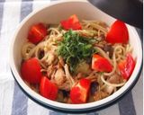冷やし麺弁当に　冷しゃぶサラダうどん作り方10写真