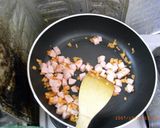 納豆・魚肉ソーセージ・菜っ葉でチャーハン作り方2写真