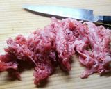 牛肉とにんにくの芽の甘辛炒め煮作り方1写真