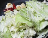 キャベツと塩昆布と桜えびのペペロンチーノ作り方6写真