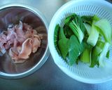 豚肉と青梗菜のシチュー炒め作り方1写真