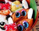 薔薇パンダおにぎりと稲荷うさぎ　６月弁当作り方3写真