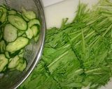 簡単!蒸し鶏と水菜のさっぱりサラダ☆作り方1写真