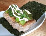 玄米切もちアレンジ：ブロッコリー海苔巻き作り方3写真