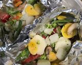 簡単！コストコ冷凍野菜で鮭ホイル蒸し作り方1写真