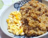 カレーチーズ炒飯マヨ卵添え作り方6写真