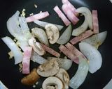 M´s特製！タコとベーコンのスープパスタ作り方3写真
