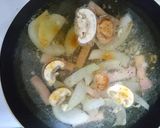 M´s特製！タコとベーコンのスープパスタ作り方4写真