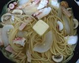 M´s特製！タコとベーコンのスープパスタ作り方6写真