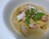 M´s特製！タコとベーコンのスープパスタ作り方7写真