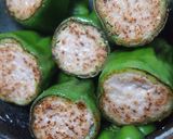 丸ごとピーマンのチーズin肉詰め作り方12写真