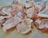 ✿紫玉葱甘酢煮で絡めた鶏肉だよ✿作り方1写真