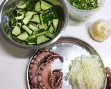 韓【冷製・蛸と胡瓜の辛味和え】作り方1写真