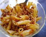 簡単！焼きいなりパスタ☆ミートソース作り方1写真