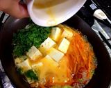 韓国風 辛いスープ 豆腐と卵&パクチー作り方4写真