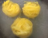 グルテンフリーコーンパスタでカルボ風作り方3写真