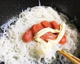 ヘルシー！しらたきのピリ辛明太子パスタ風作り方2写真