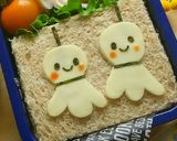 キャラ弁 てるてる坊主サンドイッチ弁当作り方3写真