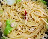 鶏ひき肉とキャベツの味噌バターパスタ作り方6写真