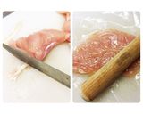 簡単！ヘルシー☆ささみ☆梅肉☆しそ巻き作り方2写真
