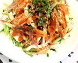 茄子と茗荷と紫蘇の棒棒鶏サラダ♪作り方5写真