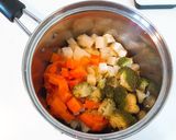 1歳幼児食★蒸し野菜で時短ポトフ風スープ作り方1写真