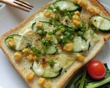 胡瓜×コーンの昆布茶レモン和トースト作り方4写真