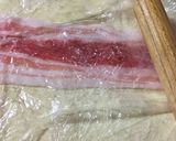 青しそと豚肉の三枚肉でお酒つまみ作り方1写真