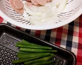 いんげんと魚肉ソーセージの洋風かき揚げ♥作り方1写真
