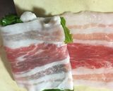 青しそと豚肉の三枚肉でお酒つまみ作り方3写真