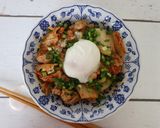 レンジで豚キムチ～温玉のせ作り方7写真