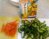 ゴーヤ ツナ 人参で肉なしチャンプルー作り方1写真