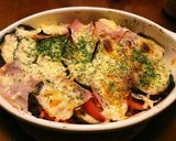 なす・トマト・ベーコンのチーズ焼き作り方5写真