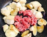 簡単！！茄子と豚こま肉の豆腐あんかけ作り方2写真