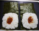 簡単！海苔で梅サンド☆おにぎり作り方1写真
