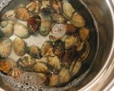 生姜入りアサリうどん風もずくスープ作り方2写真