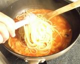 野菜ジュースと鯖缶の和風パスタ作り方6写真