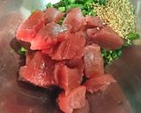 マグロと浅葱の和え物作り方1写真
