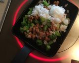 納豆とブロッコリー芯のチャーハン作り方3写真