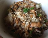 納豆とブロッコリー芯のチャーハン作り方4写真